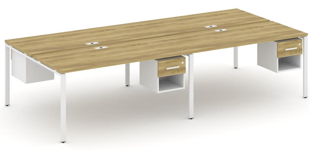 Рабочая станция двухсторонняя с подвесными тумбами на 4 места CN.DRS-140 B/W