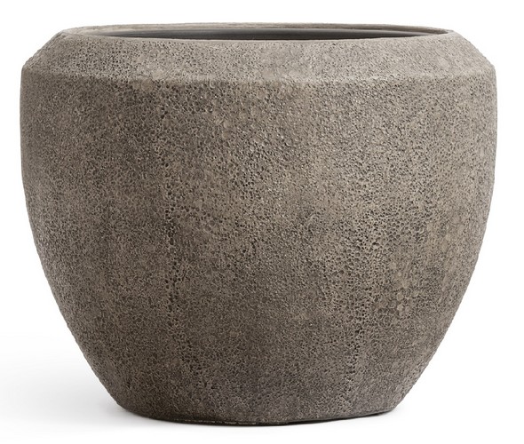 Кашпо TREEZ Effectory Volcan Чаша Design Серо-коричневый туф в-33 см, д-40 см