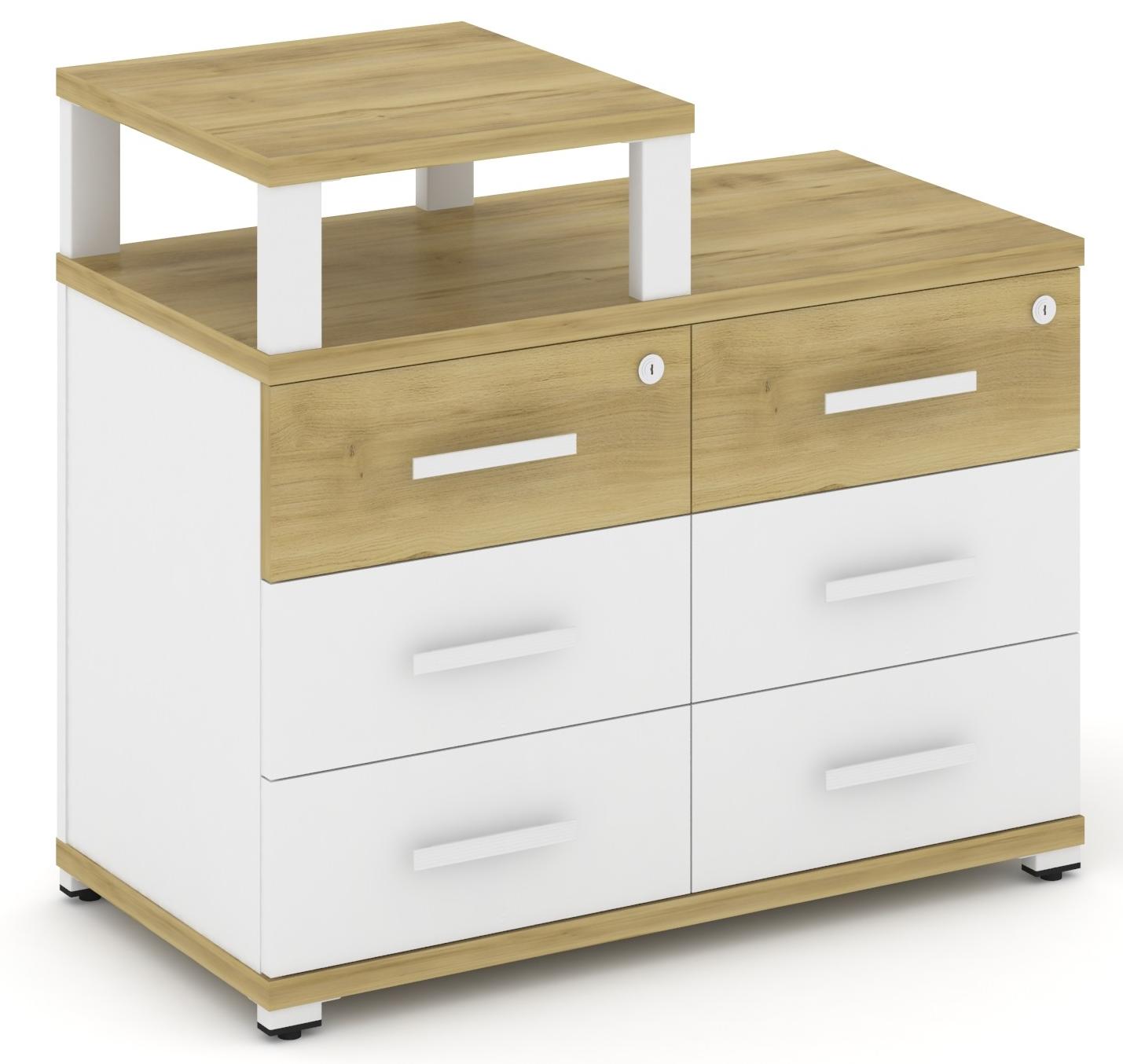 Тумба приставная широкая 6 ящиков. С надставкой узкой. CN.TSP-008