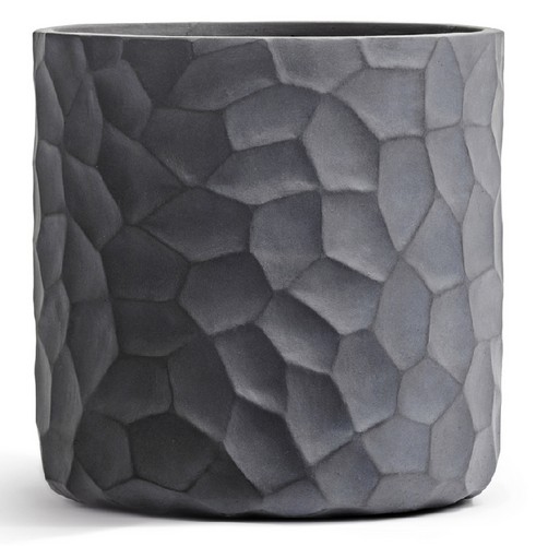 Кашпо TREEZ Ergo Comb Цилиндр Дымчато-серый бетон в-43 см, д-43 см
