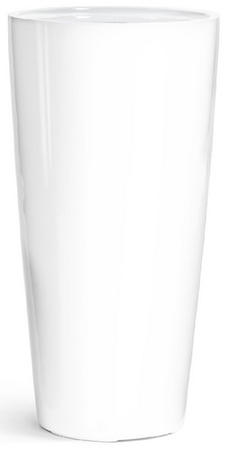 Кашпо TREEZ Effectory Gloss Конус Middle Белый глянцевый лак в-52 см, д-30 см