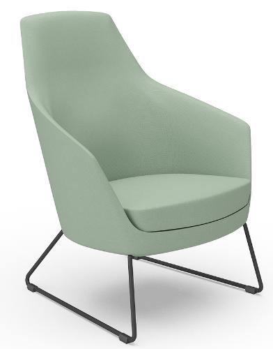 Кресло NARA medium (опоры - полозья, черные матовые) NMS7NR