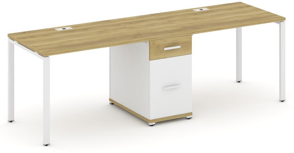 Рабочая станция на 2 места с одной опорной тумбой CN.ORS-405 B/W