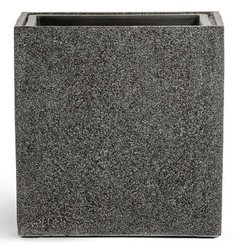 Кашпо TREEZ Effectory Stone Куб Тёмно-серый камень 40х40х40 см