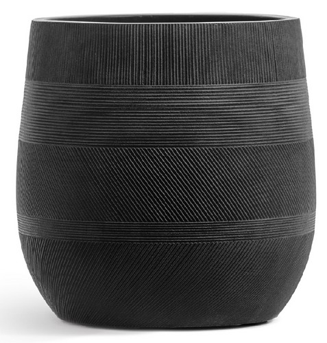 Кашпо TREEZ ERGO Graphics Округлая чаша Чёрный графит в-43 см, д-43 см