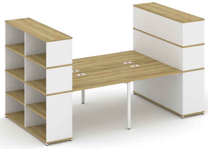 Рабочая станция с опорными стеллажами с надставкой высокой CN.DRS-257