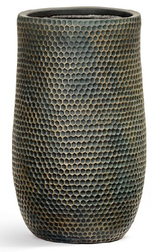 Кашпо TREEZ ERGO Oriental Высокая чаша Окись с золотой патиной в-55 см, д-34 см