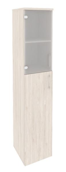 Шкаф высокий узкий левый (1 средний фасад ЛДСП + 1 низкий фасад стекло) O.SU-1.7 (L)