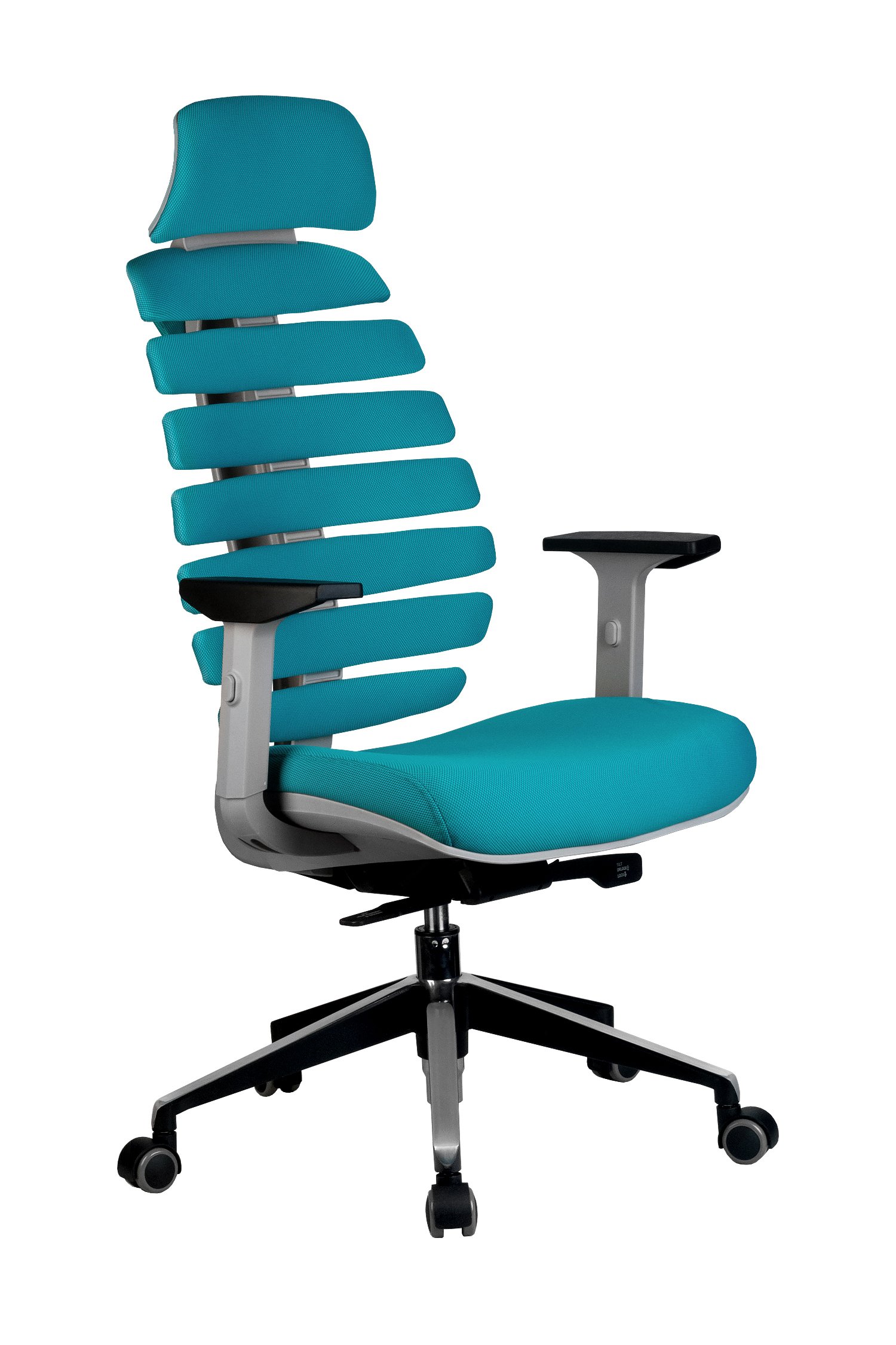 Кресло Riva Chair SHARK (серый пластик)-ЛТ, цвет Лазурный, ткань