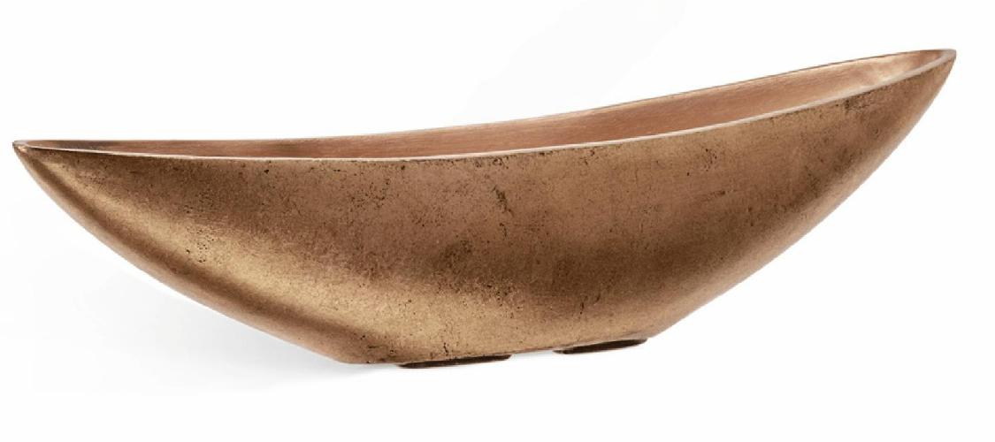 Кашпо TREEZ Effectory Metal Лодка Тёмное матовое золото