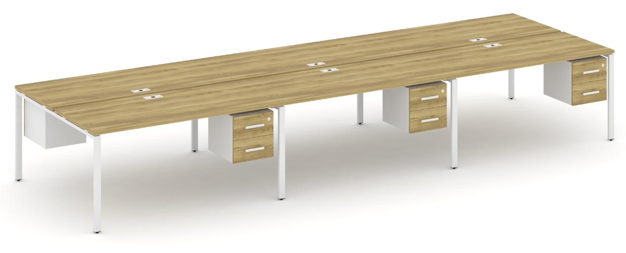 Рабочая станция двухсторонняя с подвесными тумбами на 6 мест CN.DRS-156 B/W