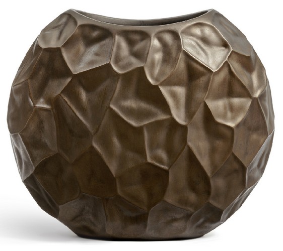 Кашпо-ваза TREEZ Effectory Metal Плоская сфера Design Сrumple