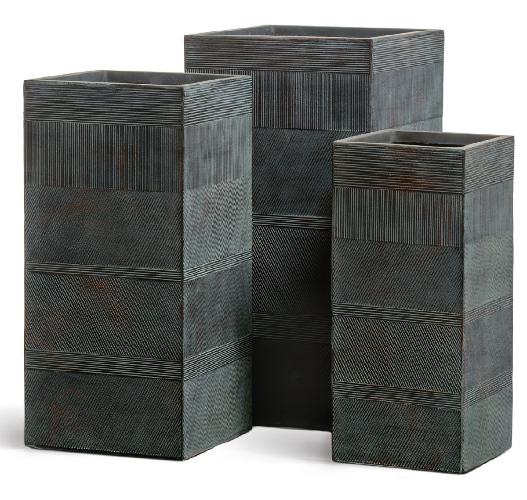 Кашпо TREEZ ERGO Graphics Высокий куб Окись с медной патиной ш-40х40, в-77