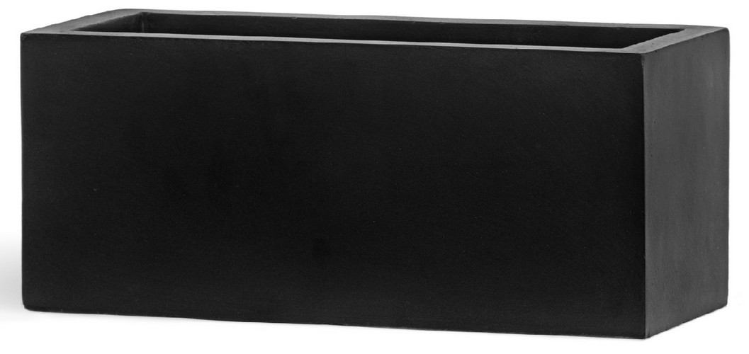 Кашпо TREEZ ERGO Just Узкий низкий прямоугольник Антрацит д-40 см, в-17, ш-17 см