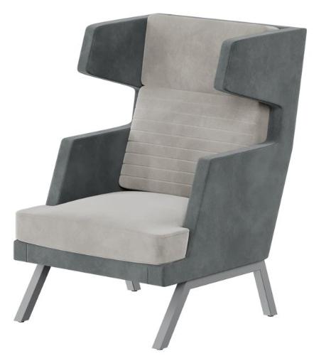 Кресло высокое Aldo металл серый ALD-01