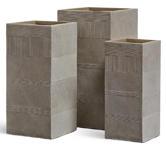 Кашпо TREEZ ERGO Graphics Высокий куб Капучино ш-33х33, в-70