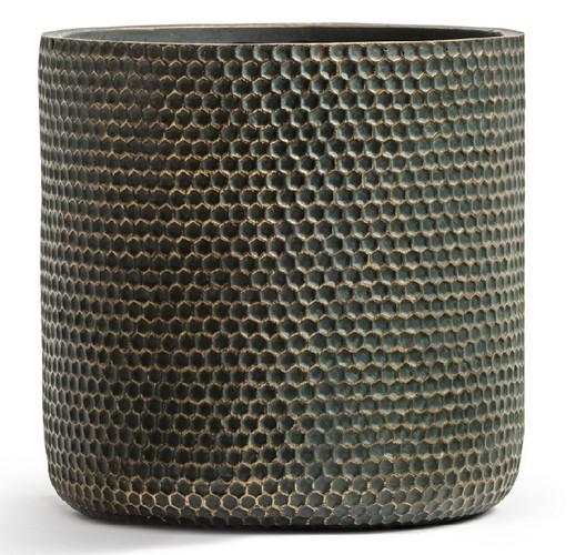 Кашпо Treez ERGO Oriental Цилиндр Окись с золотой патиной в-30, д-31 см