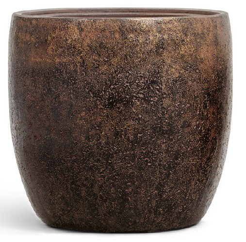 Кашпо TREEZ Effectory Metal Конус-чаша Rough с золотой патиной в-40 см, д-40 см