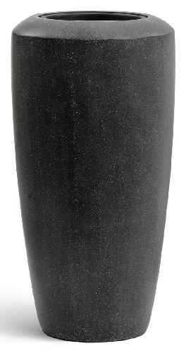 Кашпо TREEZ Effectory Quartz Высокий конус Design Чёрный кварц