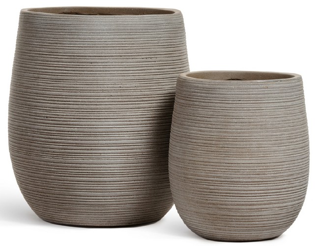 Кашпо TREEZ ERGO TreeLine Округлая чаша Капучино в-50, д-45 см