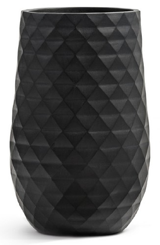 Кашпо TREEZ ERGO Diamond Высокая округлая чаша Антрацит д-31, в-55 см