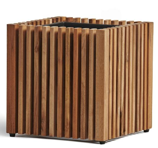 Кашпо TREEZ Effectory - Timberline - Куб - Тёмное дерево