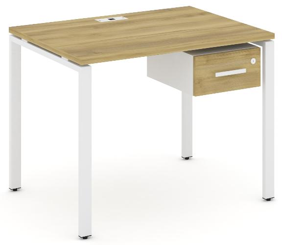 Стол рабочий с подвеснй тумбой с одним ящиком CN.SP-109 B/W