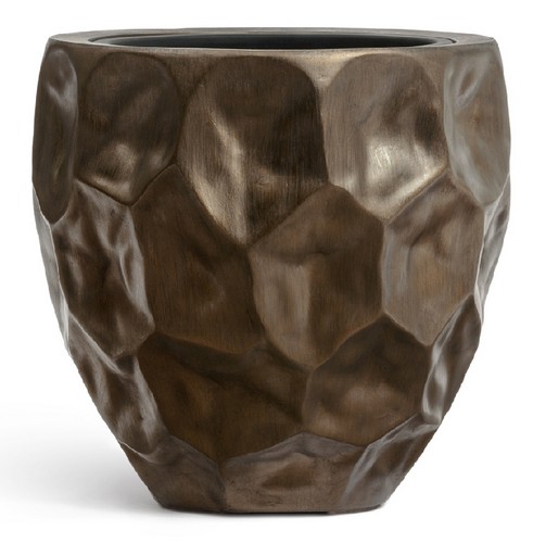 Кашпо TREEZ Effectory Metal Округлая чаша Design Сrumple