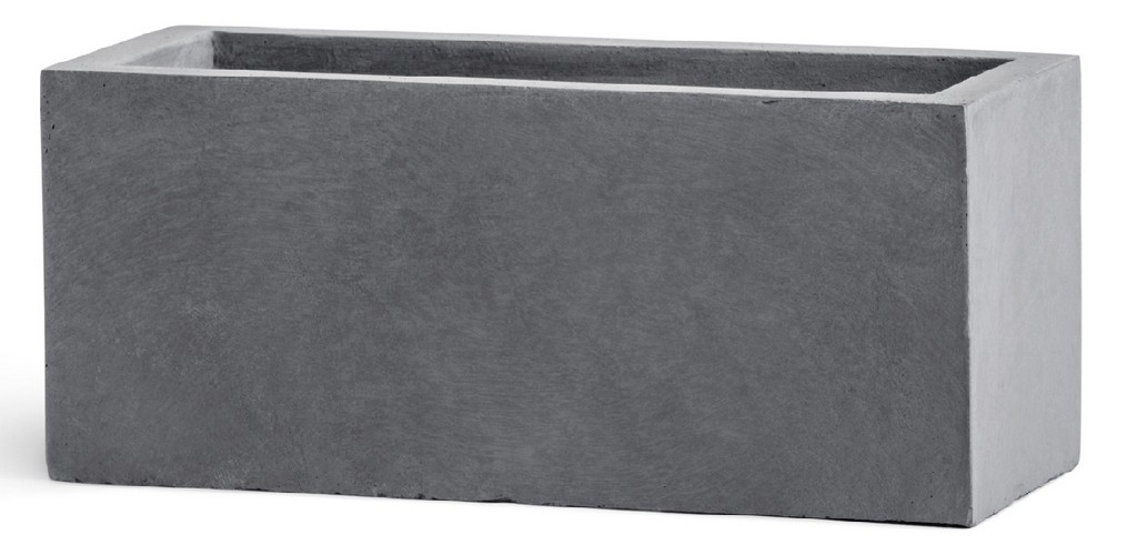 Кашпо TREEZ ERGO Just Узкий низкий прямоугольник Светло-серый камень д-40 см, в-17, ш-17 см