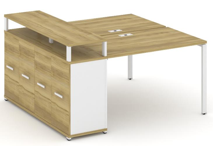 Рабочая станция с опорным распашным шкафом с верхним горизонтом CN.DRS-222 B/W