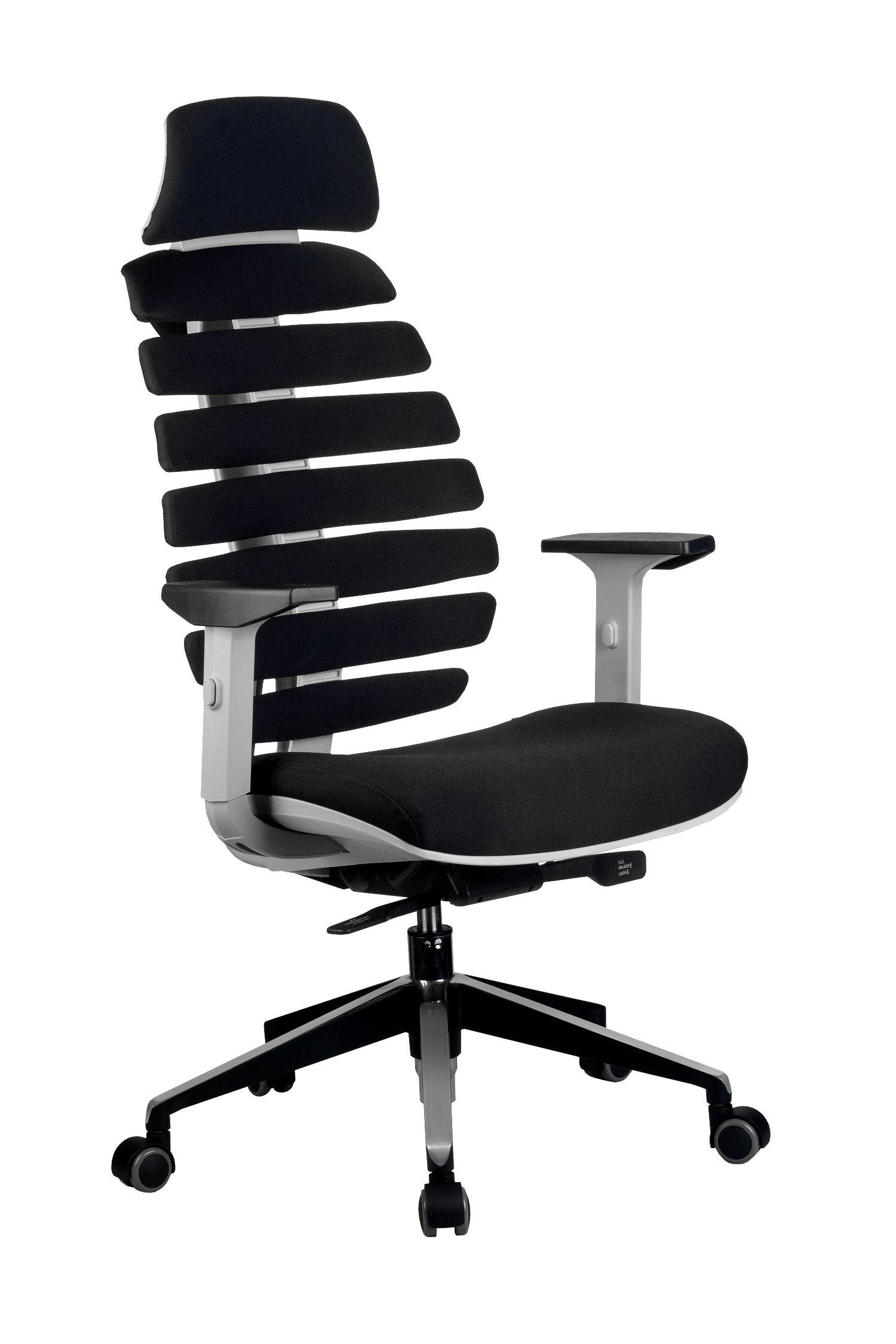 Кресло Riva Chair SHARK (серый пластик)-ЧТ, цвет Черный, ткань