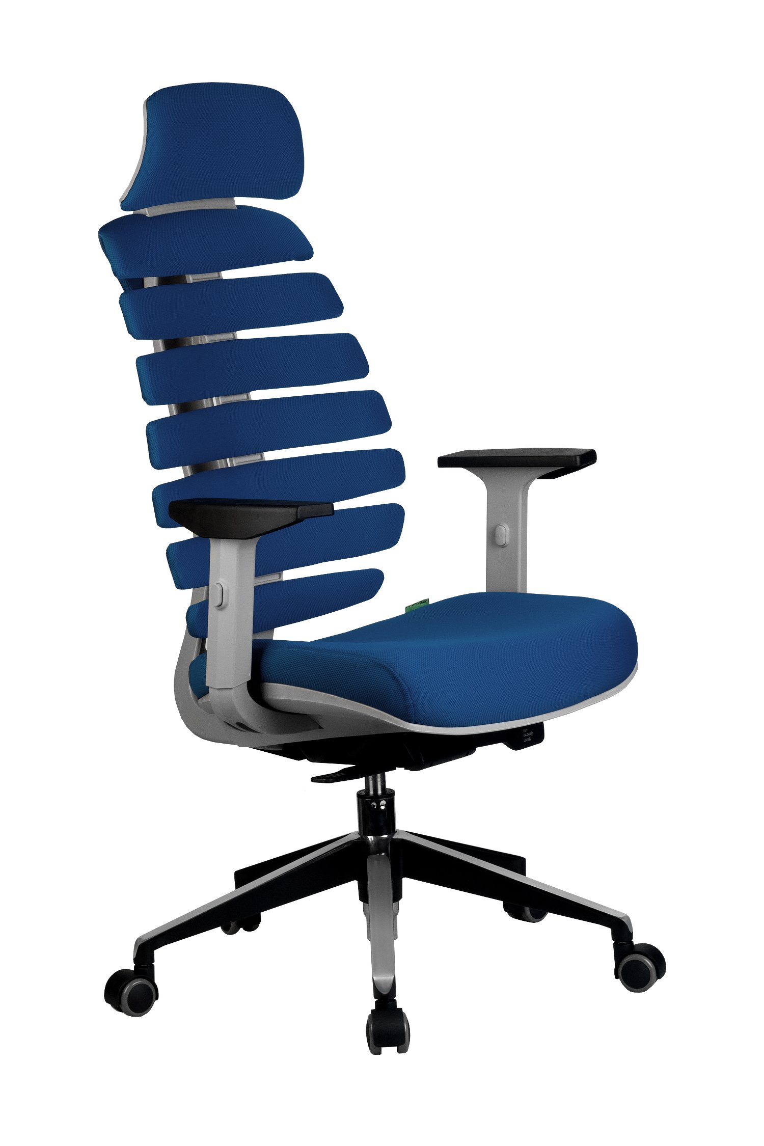 Кресло Riva Chair SHARK (серый пластик)-СТ, цвет Синий, ткань