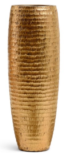 Кашпо TREEZ Effectory Metal Высокая ваза Чеканное золото в-97 см, д-35 см