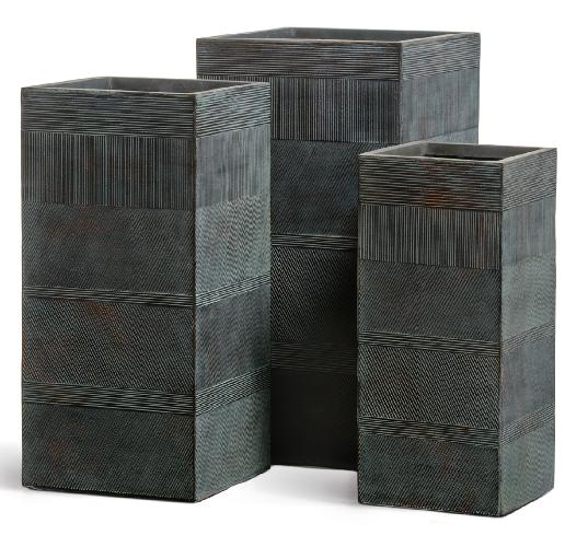 Кашпо TREEZ ERGO Graphics Высокий куб Окись с медной патиной ш-33х33, в-70