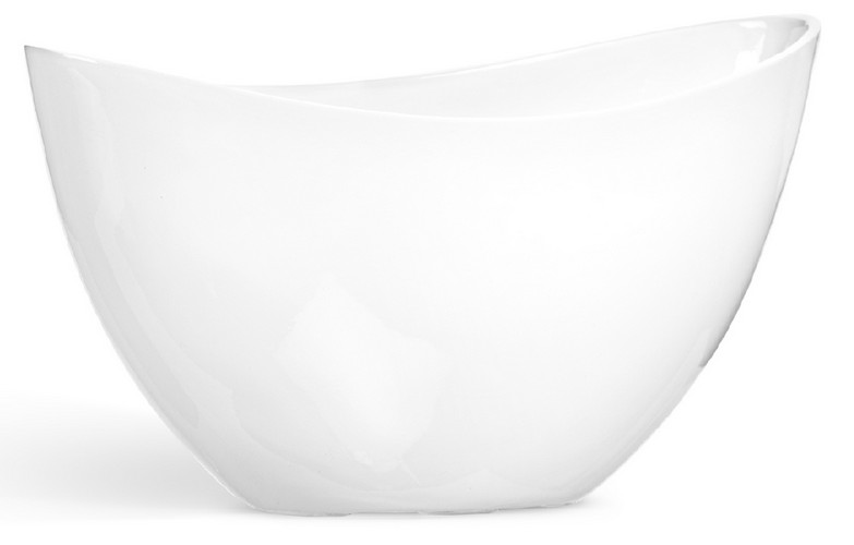 Кашпо TREEZ Effectory Gloss Лодка малая Белый глянцевый лак