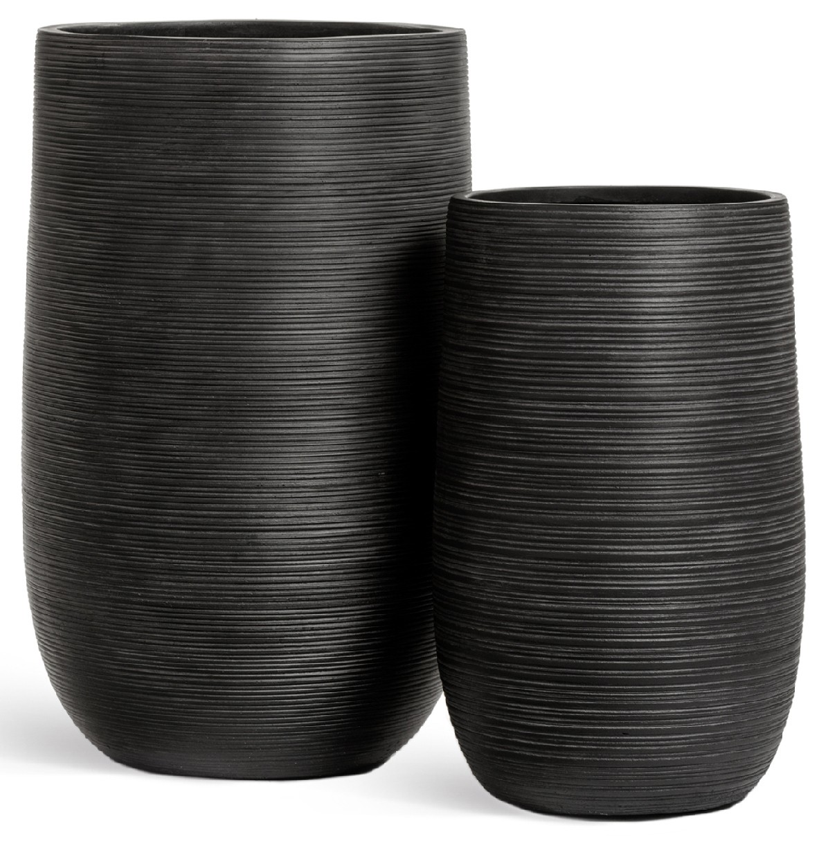 Кашпо TREEZ ERGO TreeLine Высокая округлая чаша Антрацит в-64, д-40 см