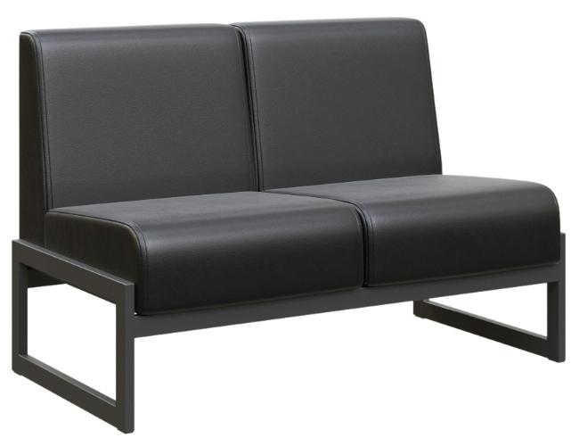 Диван двухместный на чёрном м/к MD.D2