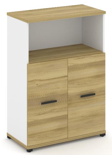 Шкаф две широкие секции, 3 ниши (2 фасада ЛДСП, 2 ниши ) CN.STS-313 B/W