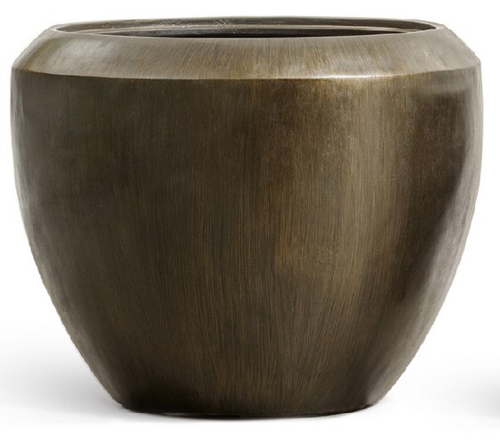 Кашпо TREEZ Effectory Metal Чаша Design Чернёная бронза в-45, д-56 см