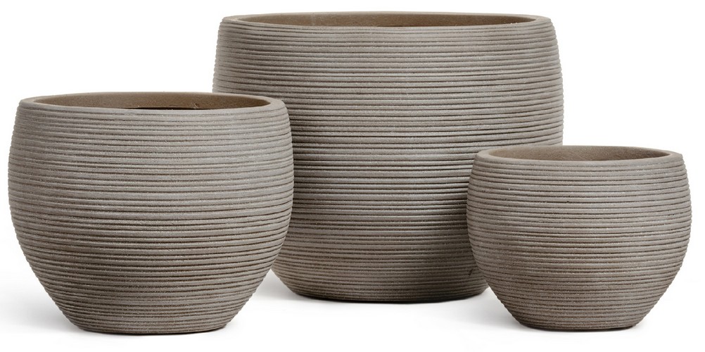 Кашпо TREEZ ERGO TreeLine Сферическая чаша Капучино в-29, д-36 см