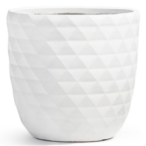 Кашпо TREEZ ERGO Diamond Чаша-конус Белый камень д-44, в-43 см