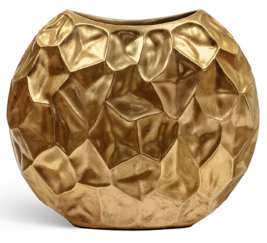 Кашпо-ваза TREEZ Effectory Metal Плоская сфера Design Сrumple