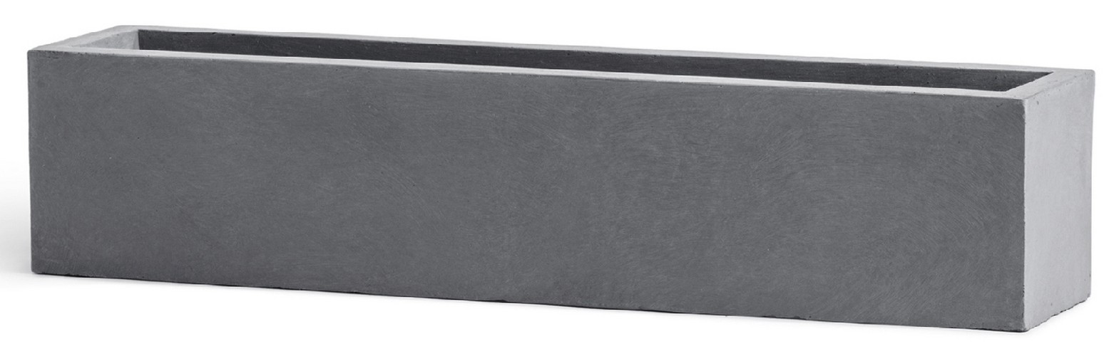 Кашпо TREEZ ERGO Just Узкий низкий прямоугольник Светло-серый камень д-80 см, в-17, ш-17 см