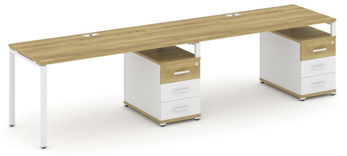 Рабочая станция на 2 места с двумя опорными тумбами CN.ORS-312 B/W