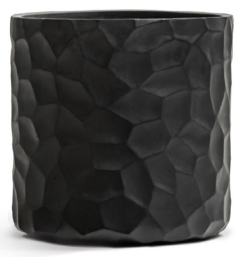 Кашпо TREEZ Ergo Comb Цилиндр Антрацит в-36 см, д-36 см