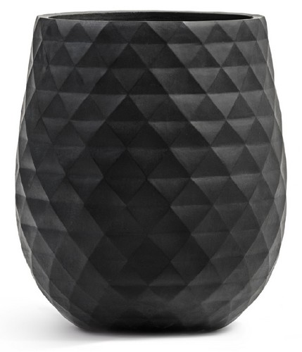 Кашпо TREEZ ERGO Diamond Округлая чаша Антрацит д-44, в-50 см