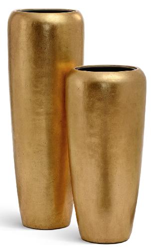 Кашпо TREEZ Effectory Metal Дизайн-конус Сусальное золото д-34 см, в-75 см 1/1