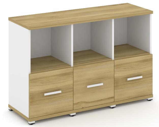 Шкаф три узкие секции, 2 ниши (3 фасада ЛДСП, 1 ниша) CN.STU-231 B/W