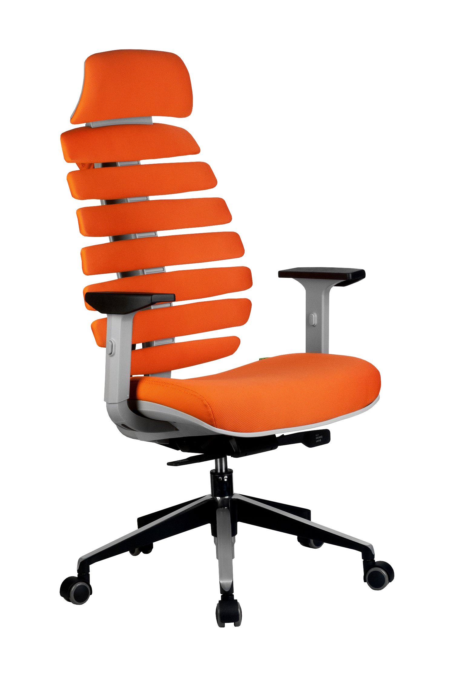 Кресло Riva Chair SHARK (серый пластик)-ОТ, цвет Оранжевый, ткань