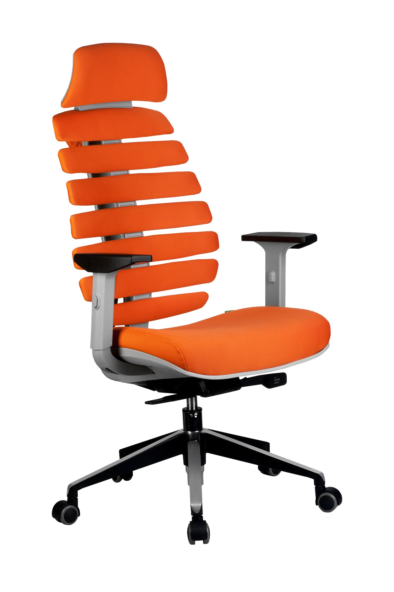 Кресло Riva Chair SHARK (серый пластик)-ОТ, цвет Оранжевый, ткань Кресло Riva Chair SHARK (серый пластик)-ОТ, цвет Оранжевый, ткань